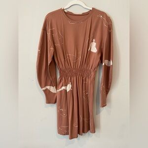 Long Sleeve Dress with Female Figures